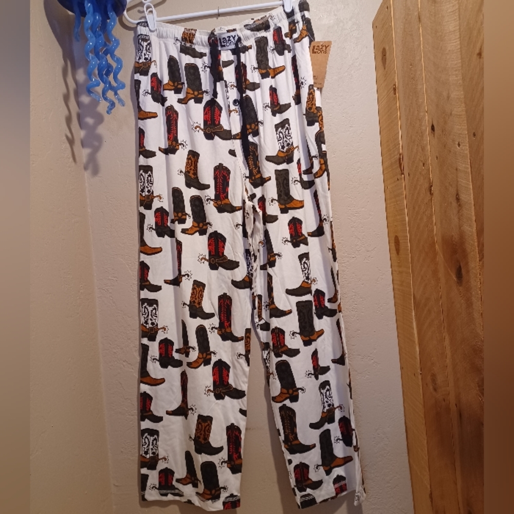 Mens NWT cowboy boot lounge pants